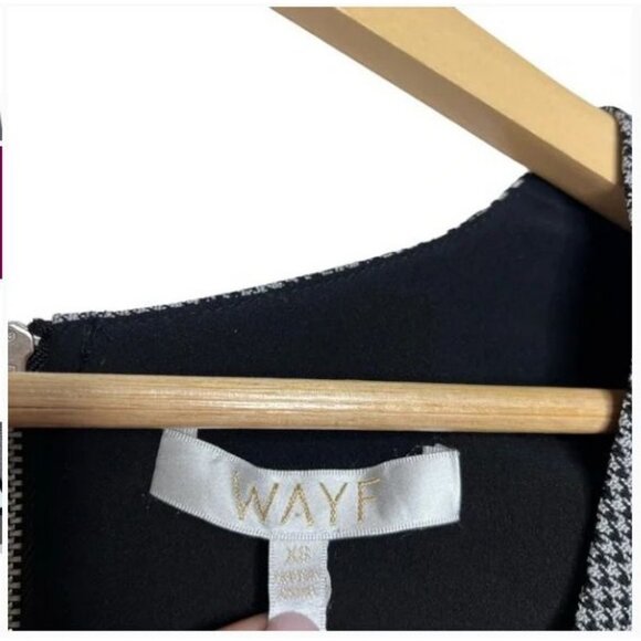 WAYF Houndstooth Long Sleeve Cropped Top XS Polyester Rayon & Spandex - Picture 4 of 7